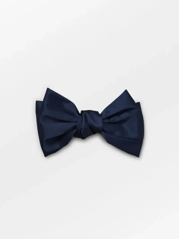 BeckSöndergaard Satin Big Bow - Navy Blue | Hårtilbehør